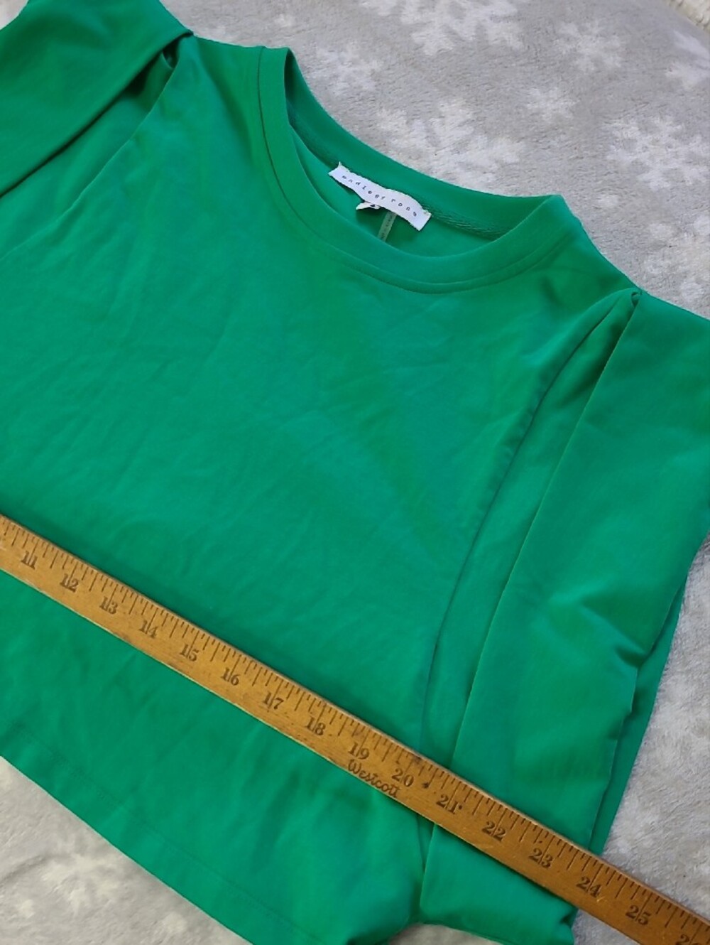 Endless Rose Emerald Green Cropped Shoulder-Pad Tee - Picture 7 of 9